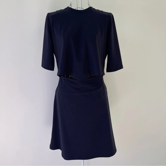 Susana Monaco Knot Front Dress mini short sleeve cut out navy blue size M - Picture 4 of 13